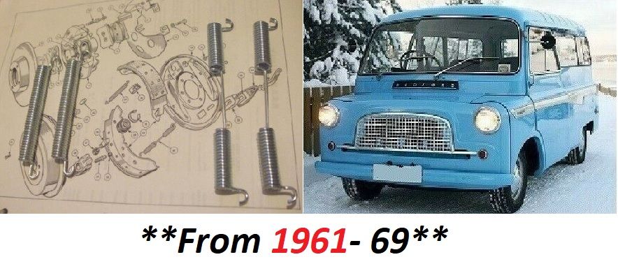 REAR BRAKE SHOE SPRINGS x4 (Bedford CA Van) (** From 1961- 69 **) 